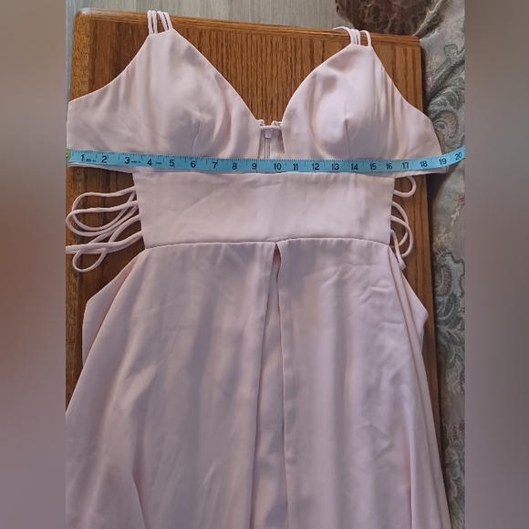 Fame & Partners x Free People 12 Megan Side Cutout Maxi Dress Gown Blush Pink - Picture 13 of 16